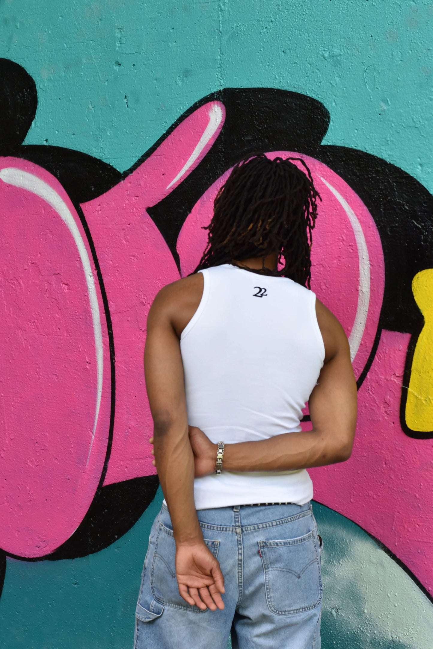 White Fitted Sankofa Tank Top