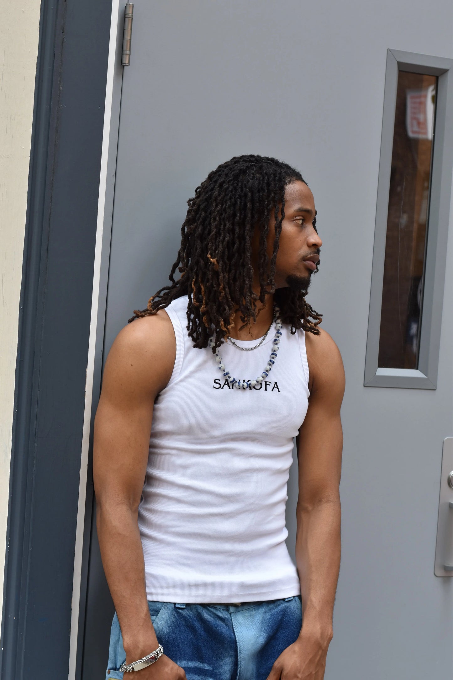 Black Fitted Sankofa Tank Top
