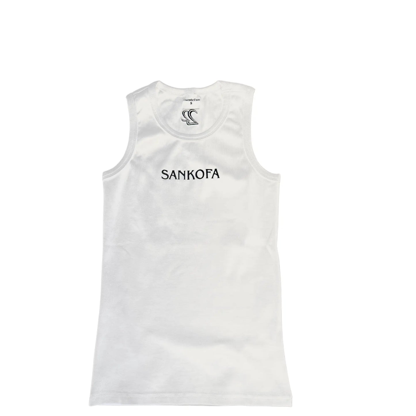 White Fitted Sankofa Tank Top